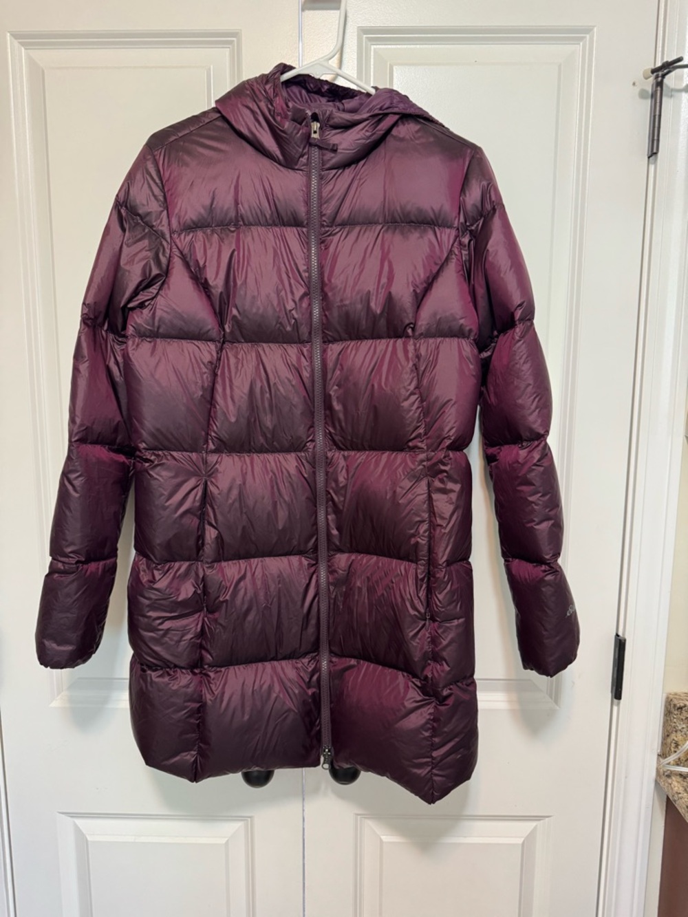 Eddie Bauer Hooded Long Puffer Coat - Plum